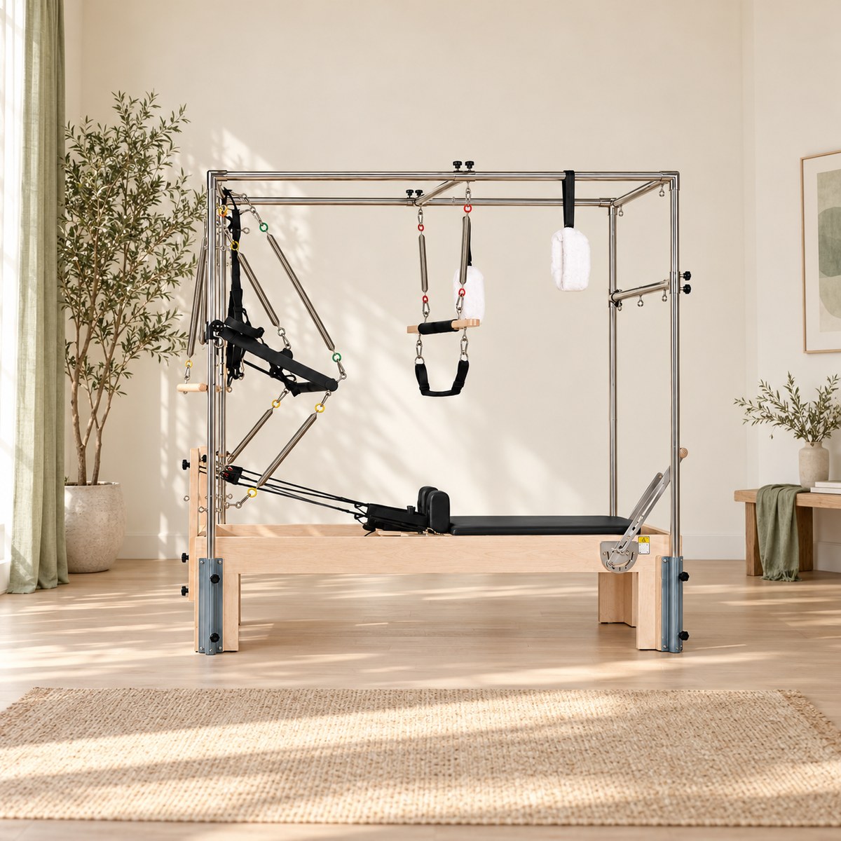Reformer Studio 3-en-1 de 208 cm de haut installé dans une pièce à haut plafond