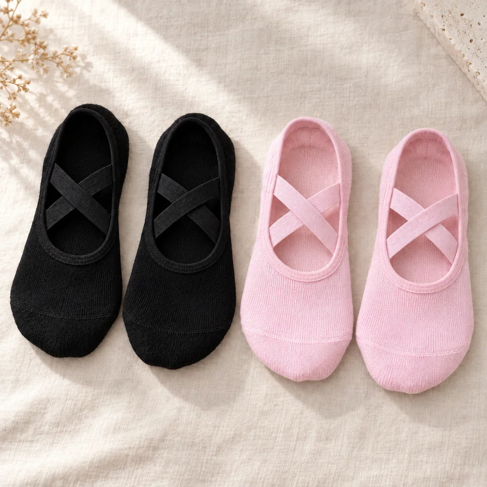 Chaussettes de Pilates antidérapantes — vue 5 — à plat — les coloris