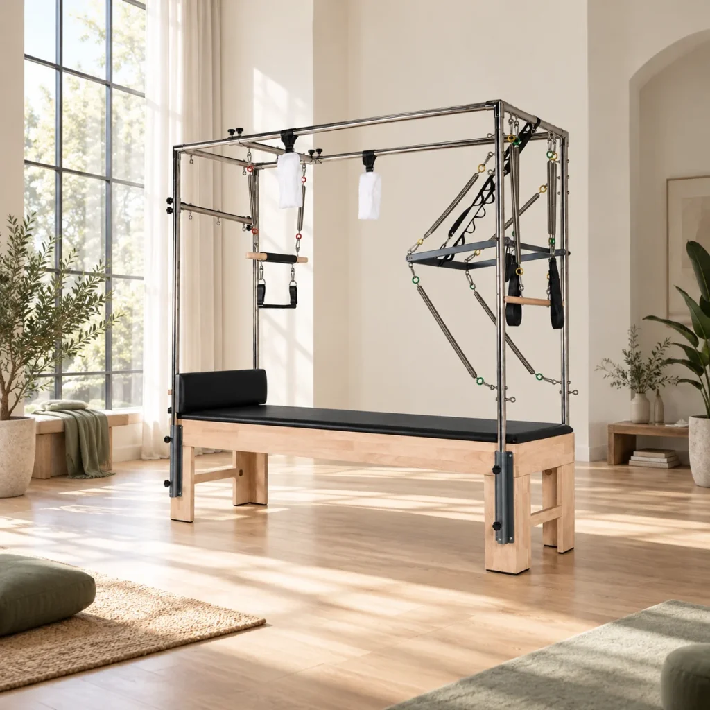 Solid oak Cadillac Table in a bright room with a high ceiling and clear space around it